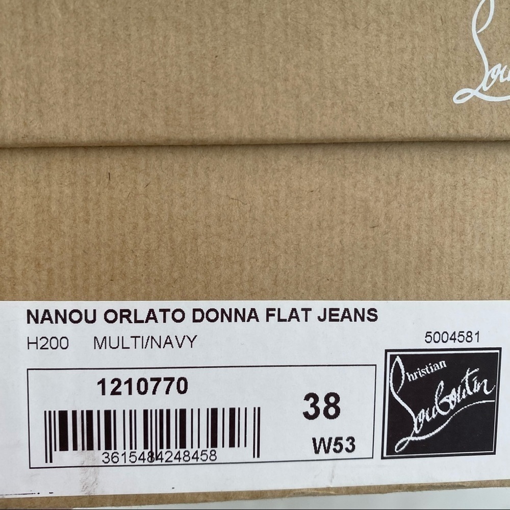 Christian Louboutin Nanou Orlanto Donna Flat Espadrilles Navy Sz 38 = 8 - Picture 16 of 16